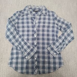 Banana Republic Blue Plaid Button Down Shirt
